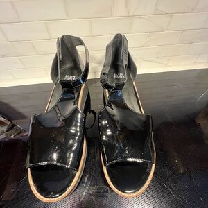 Eileen Fisher Glossy Black Sandals